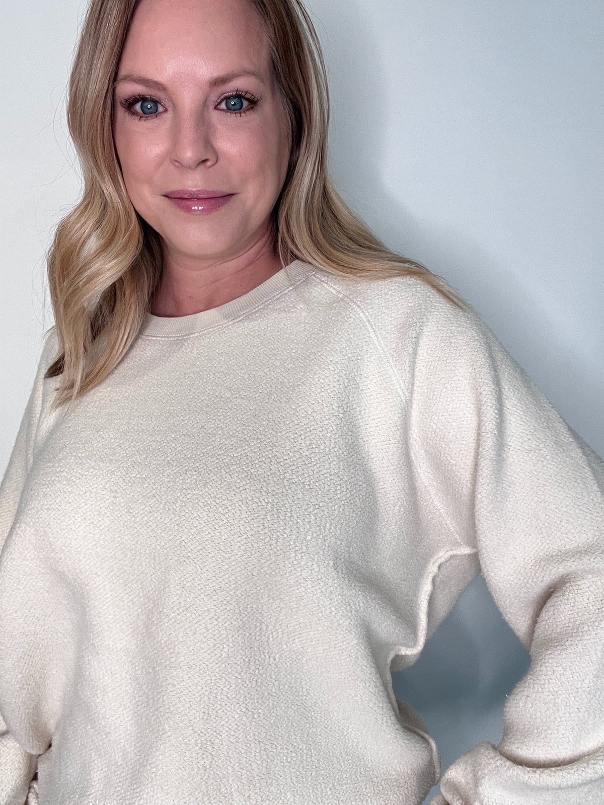 Saturdays Organic Cotton Inverted Pullover-Cream