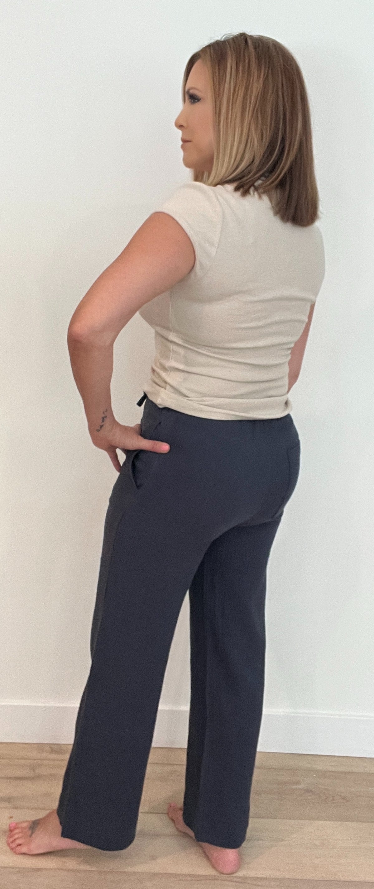 Afternoon Cotton Pants-Navy-Final Sale