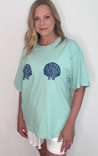Minty Shell Tee-Mint/Blue