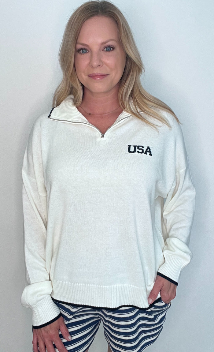 All-American Sweater-Ivory