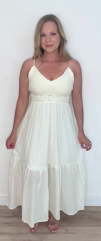 Sunwashed Crochet Dress-Cream