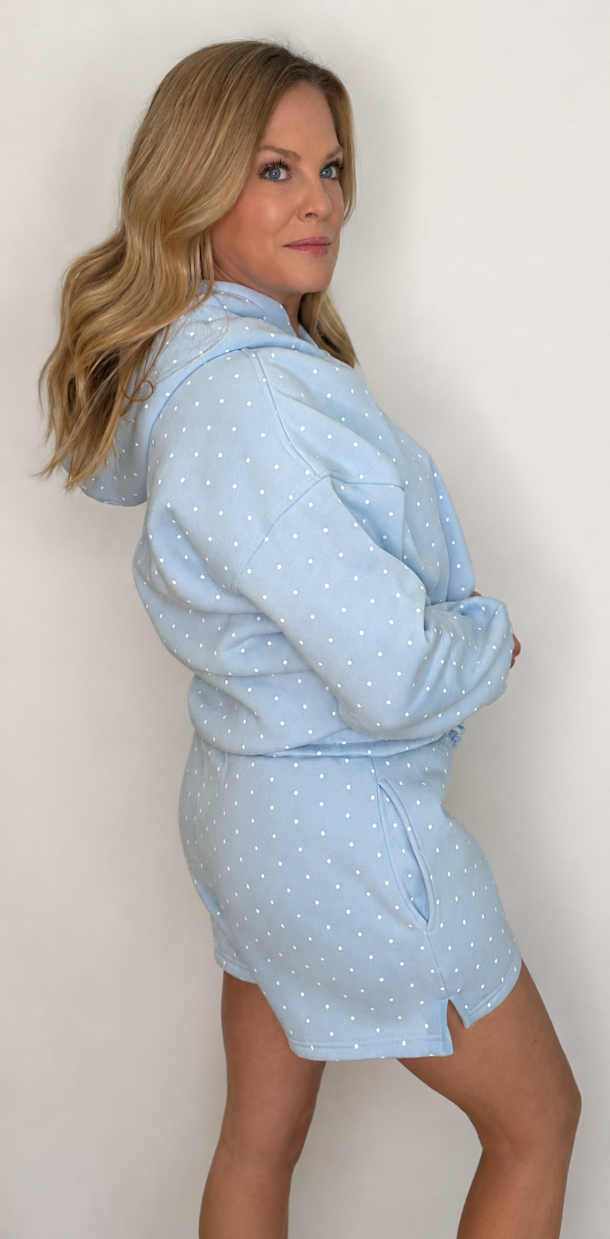 Saltwater Dot Shorts-Baby Blue