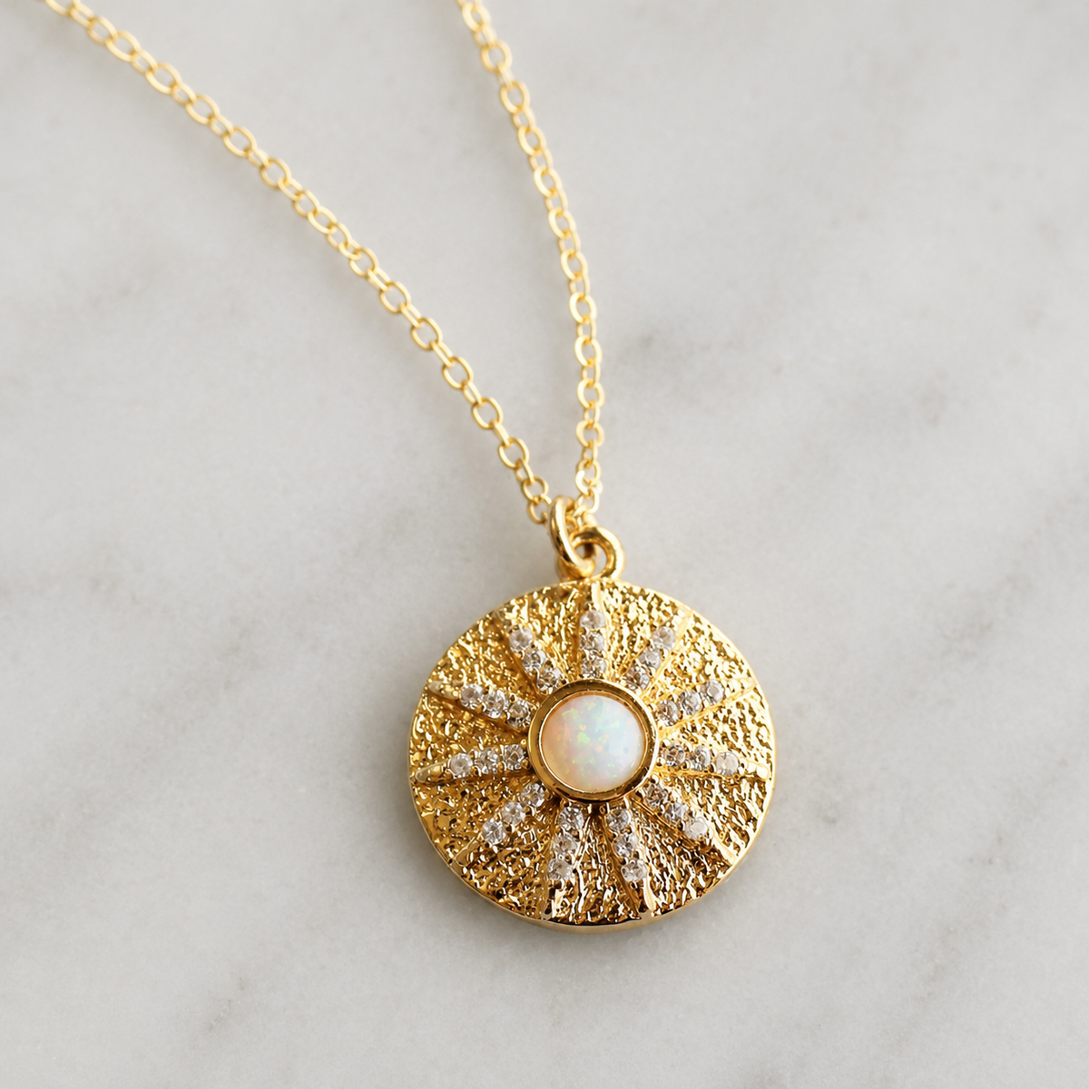 Opal Sun Necklace
