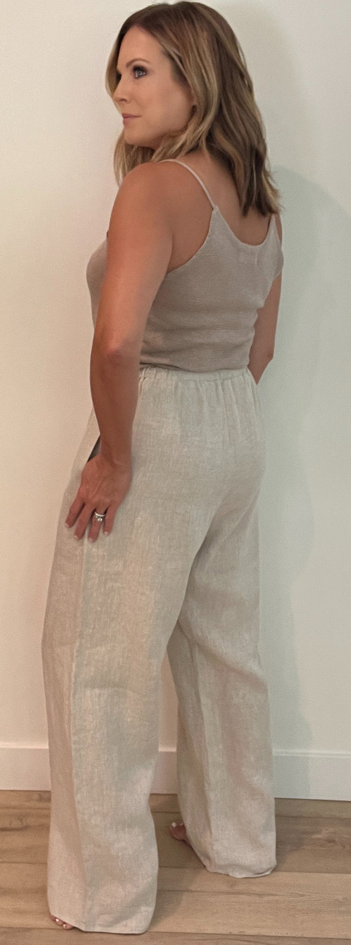Capri Linen Pant-Natural