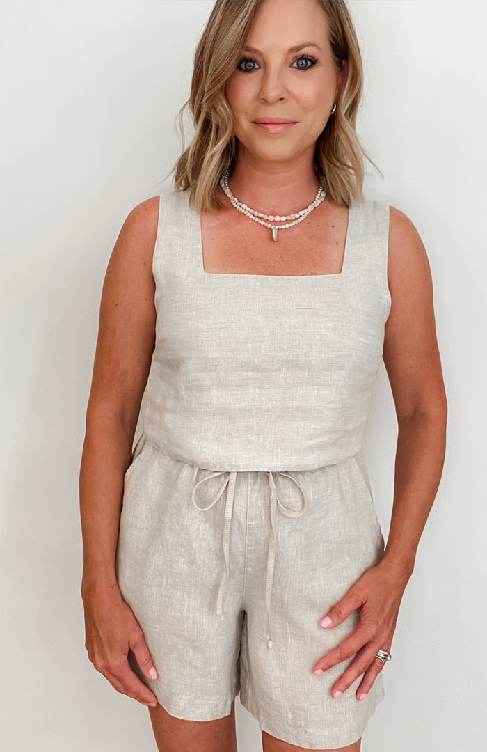 Endless Linen Tank-Natural