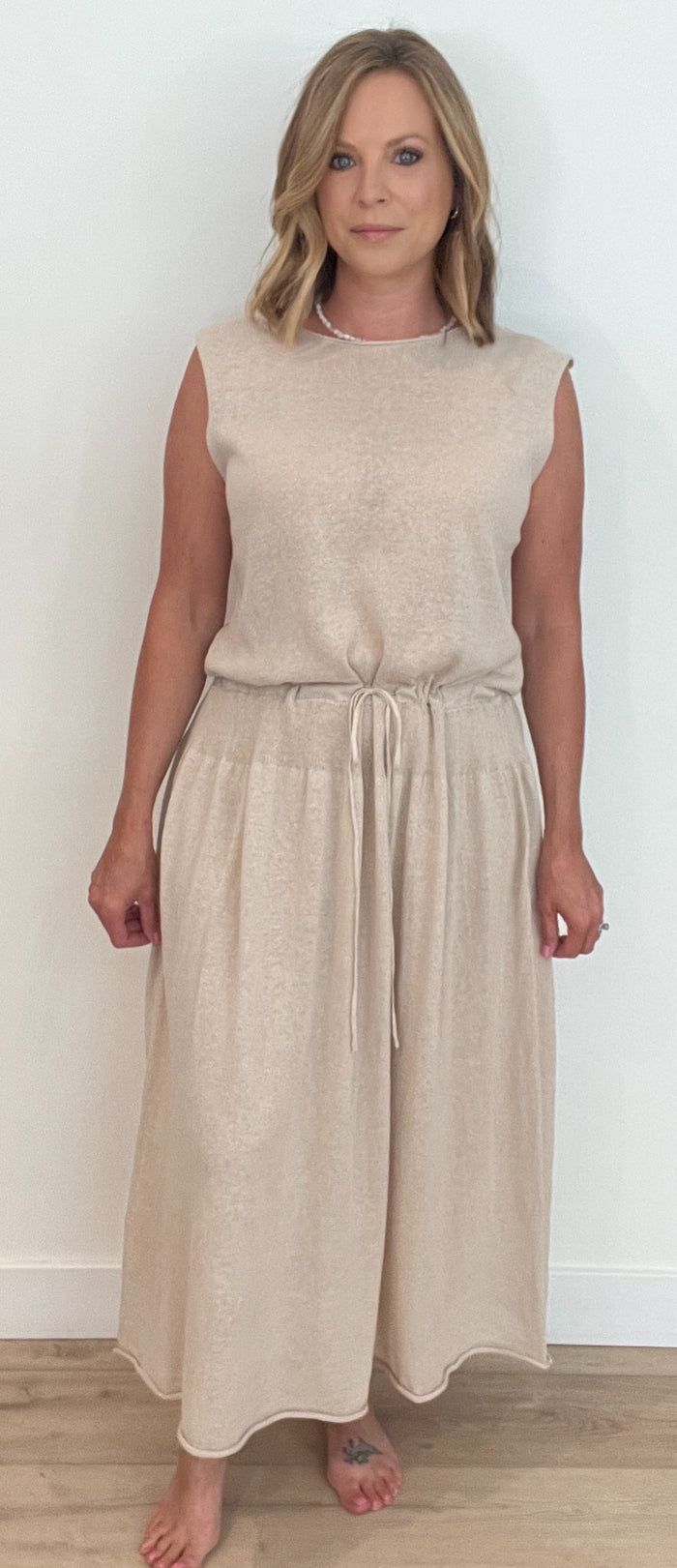 Cambria Knit Dress-Natural-Final Sale