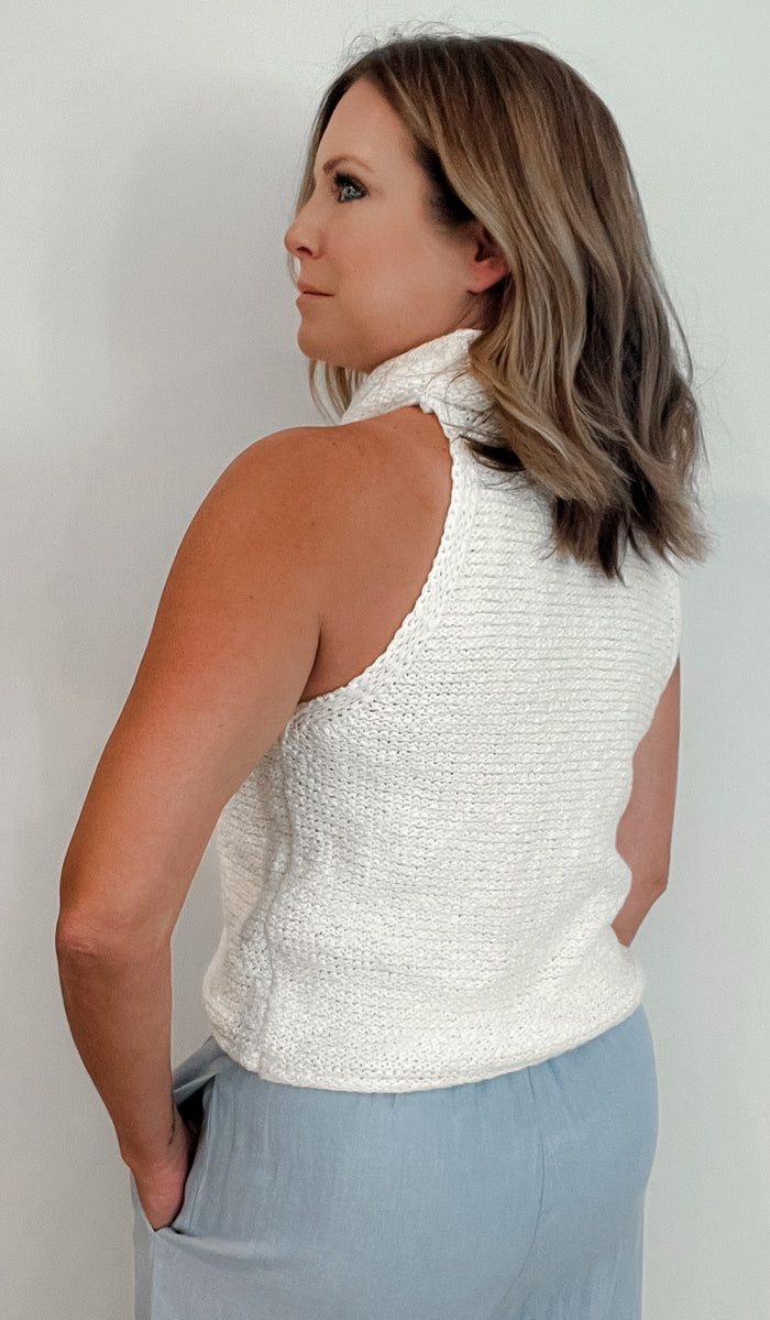 Salma Knit Tank-Ivory -Final Sale