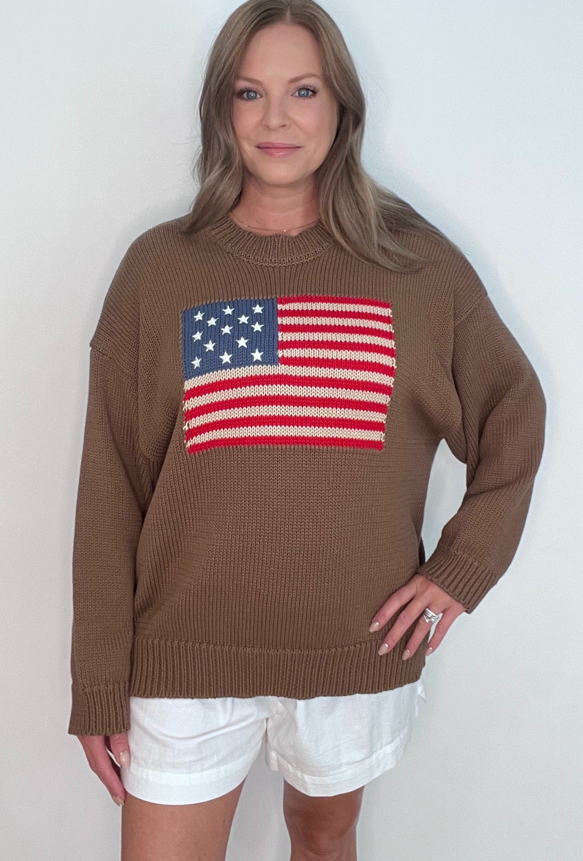 Old Glory Sweater-Brown