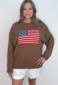 Old Glory Sweater-Brown
