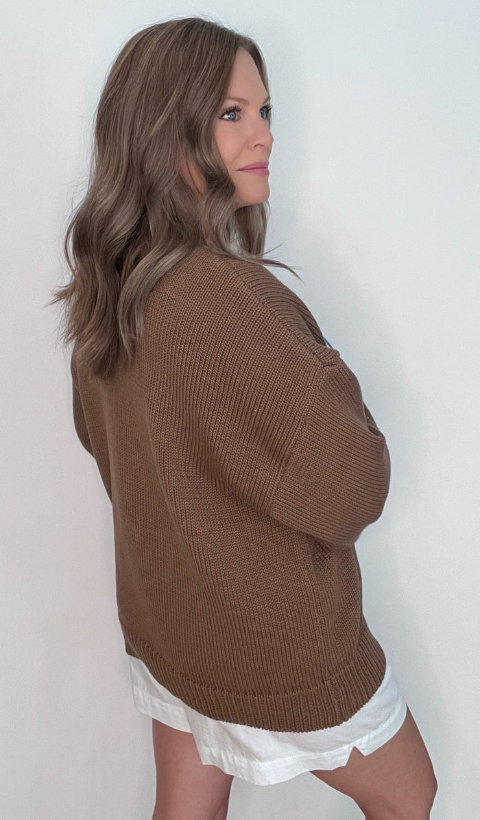 Old Glory Sweater-Brown
