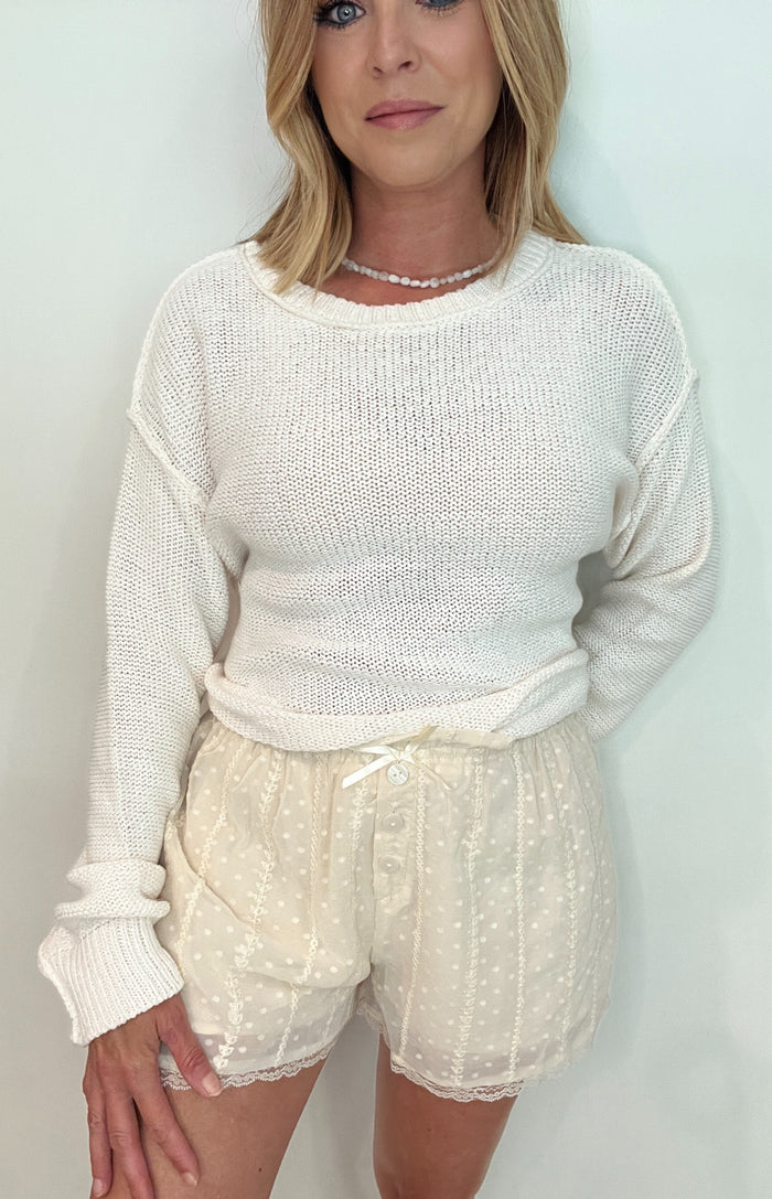 Sweet Nothings Shorts-Cream-Final Sale