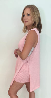 Cabo Sweater Shorts Set-Baby Pink