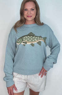 Catch Of The Day Sweater-Blue/Sage