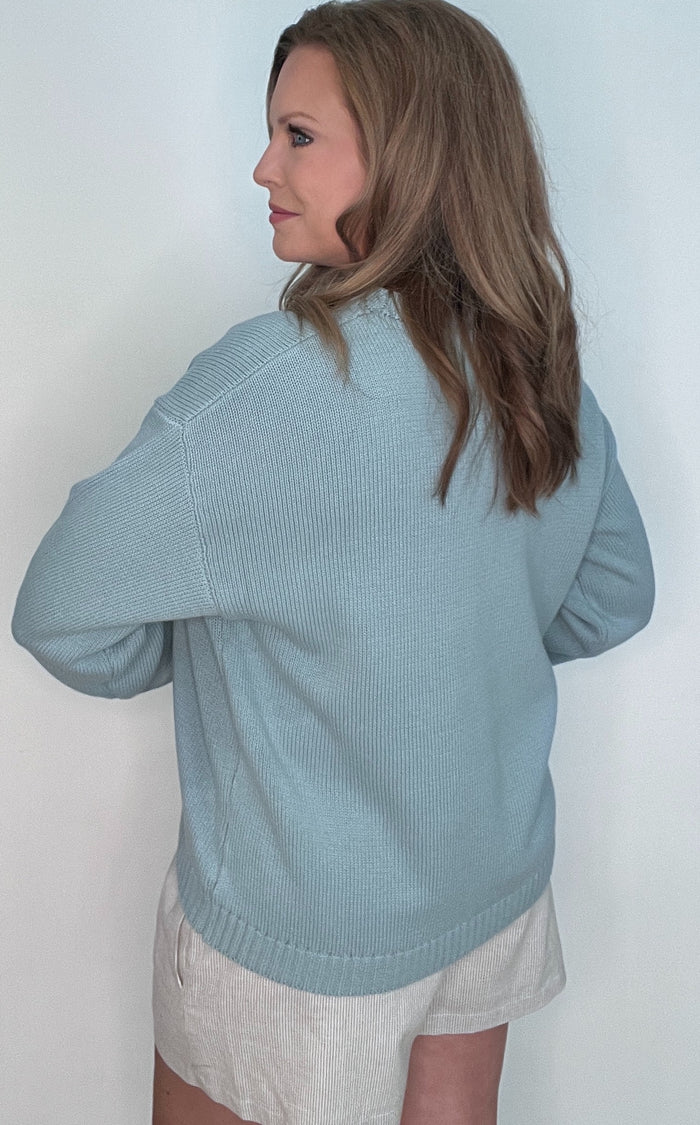 Catch Of The Day Sweater-Blue/Sage