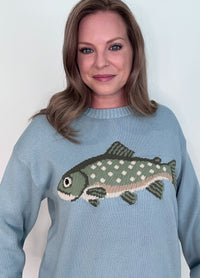 Catch Of The Day Sweater-Blue/Sage