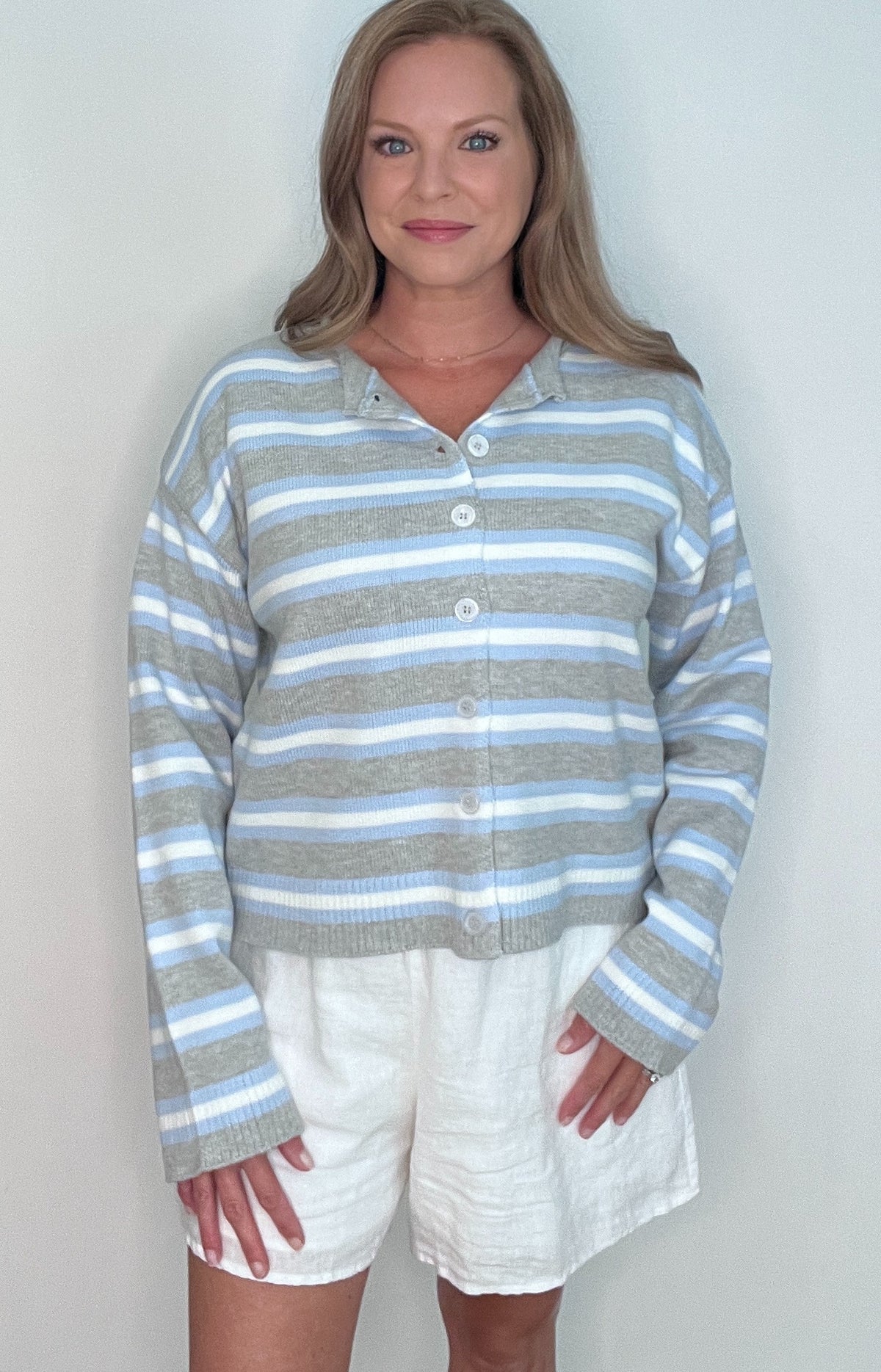 Boardwalk Cardigan-Grey Combo