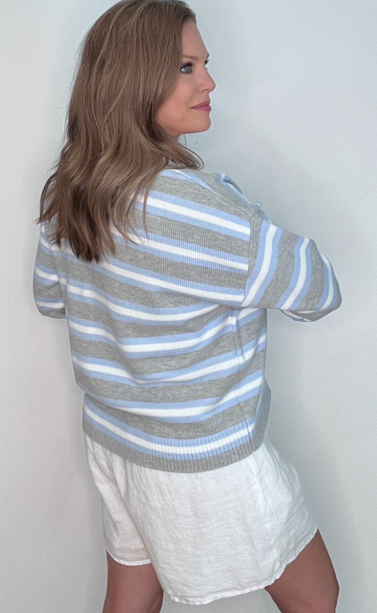 Boardwalk Cardigan-Grey Combo