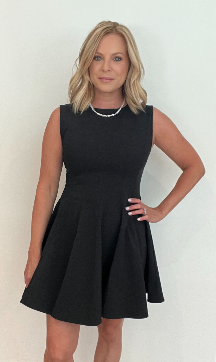 Audrey Skater Dress-Black-Final Sale