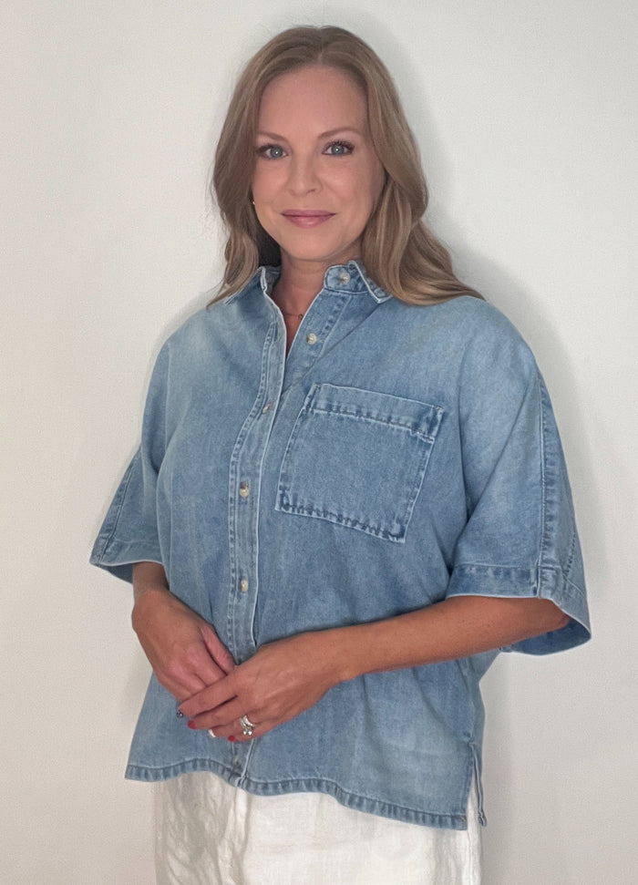 Harbor Days Denim Shirt-Light Wash