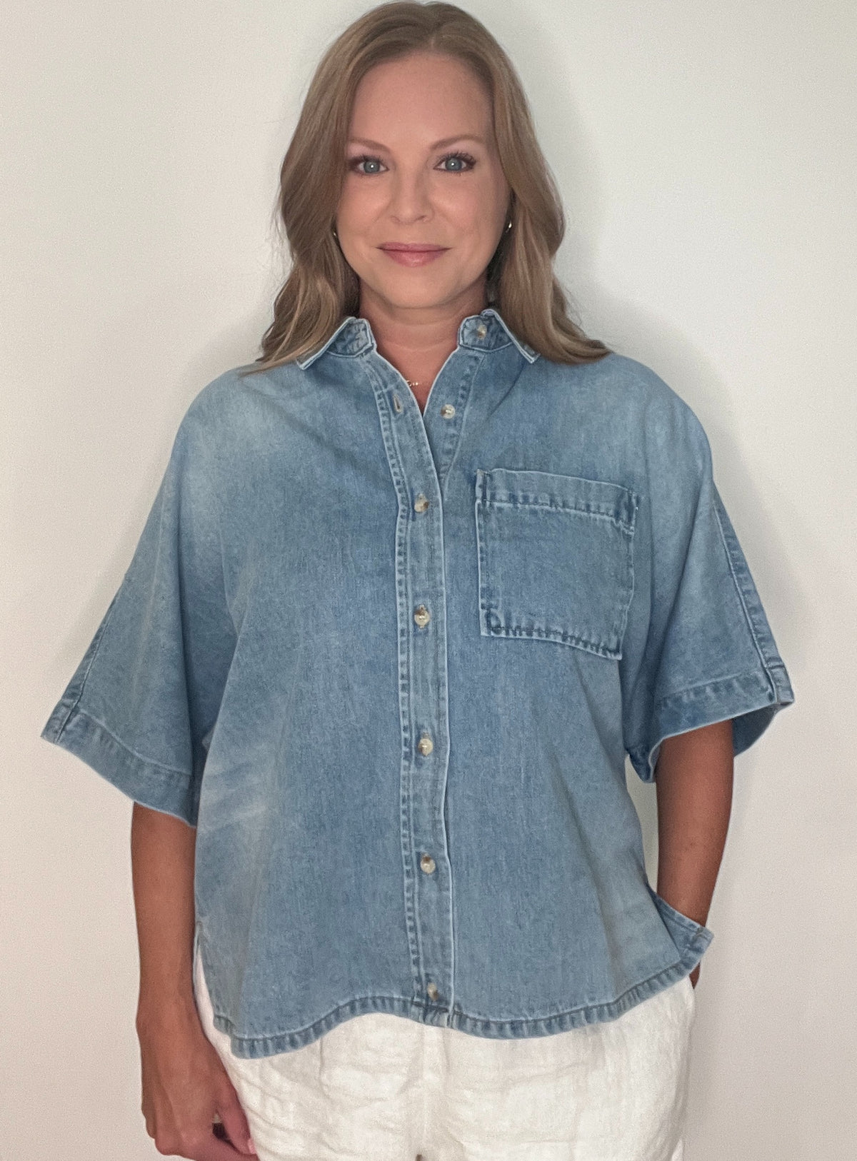Harbor Days Denim Shirt-Light Wash