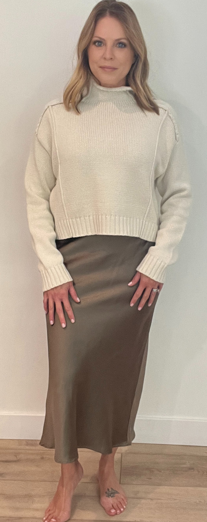 Manhattan Satin Skirt-Chocolate -Final Sale