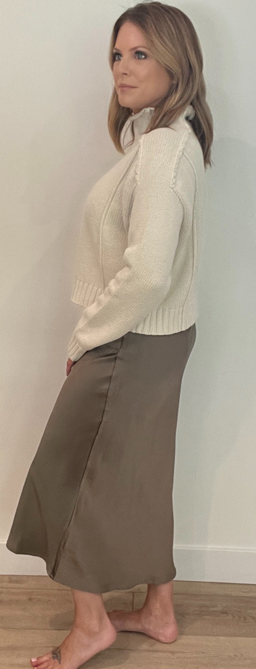 Manhattan Satin Skirt-Chocolate -Final Sale