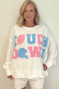 Touchdown Pullover-Pink/Blue-Final Sale
