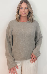 Laurel Soft Knit Sweater-Taupe -Final Sale