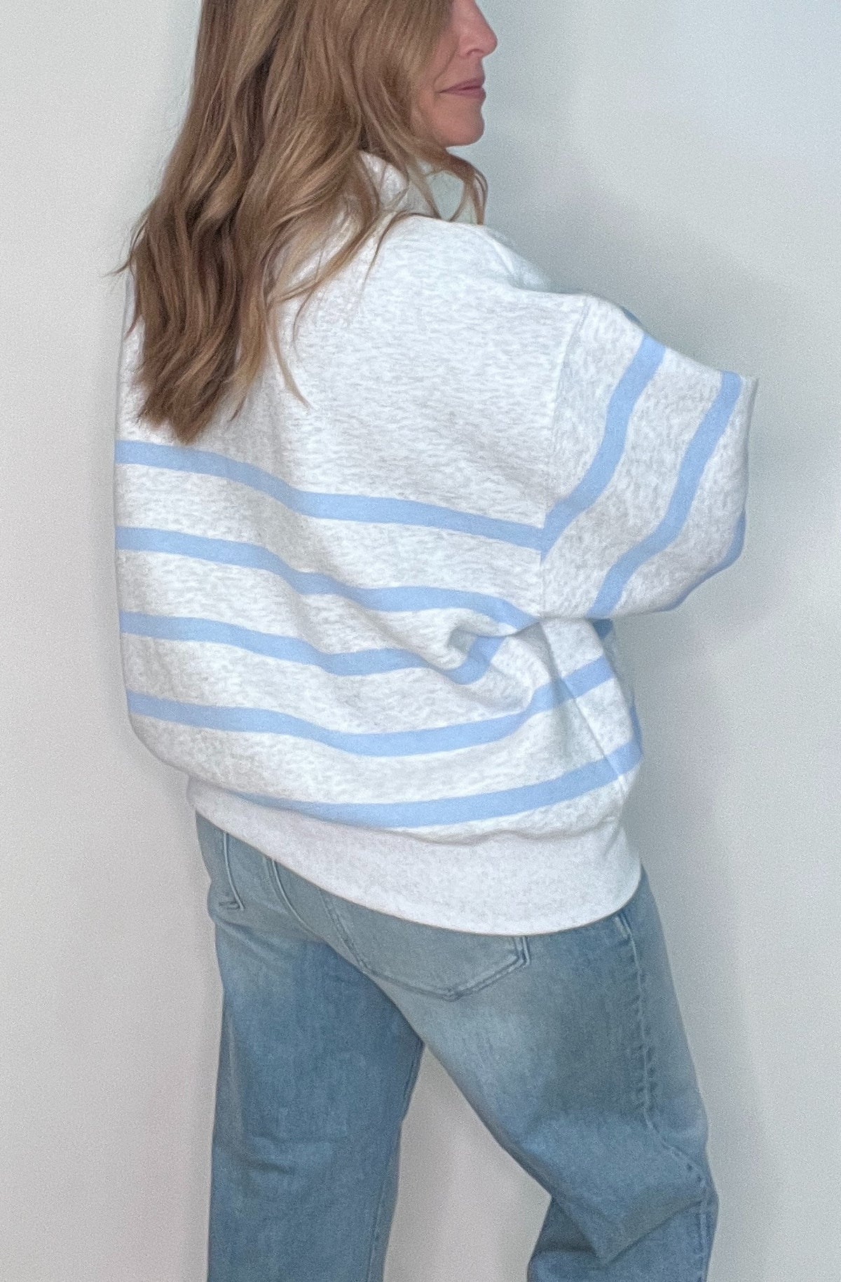 Piper Collared Sweater-Grey/Blue