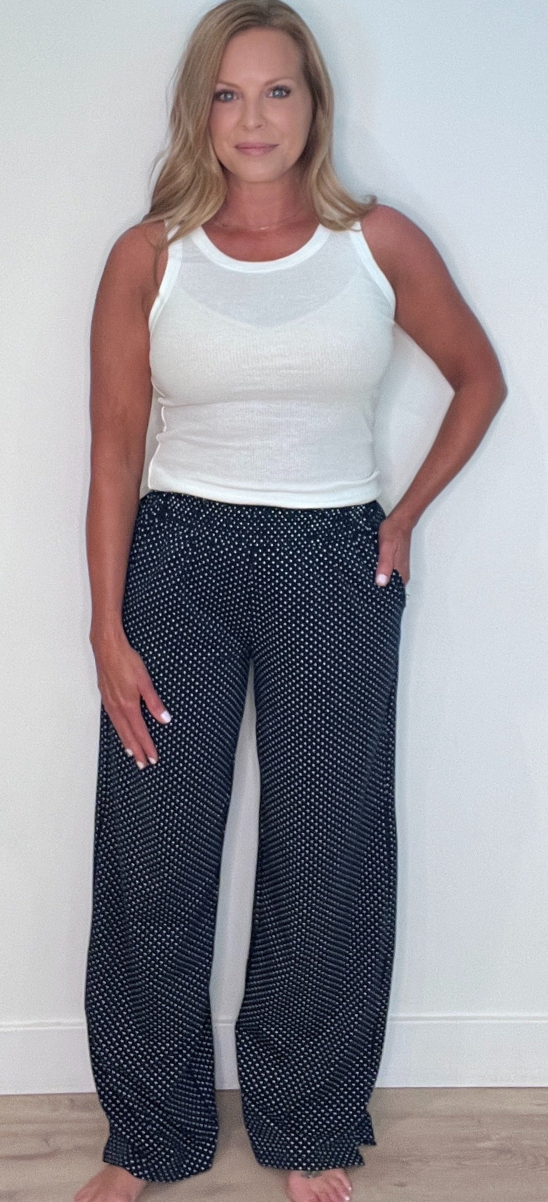 Midnight Dots Pants-Navy