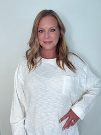 Frankie Ribbed Pullover-White