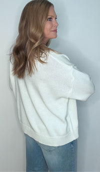 Coastal Catch Sweater-Ivory/Blue