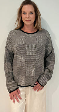Jackie Checkered Sweater -Final Sale