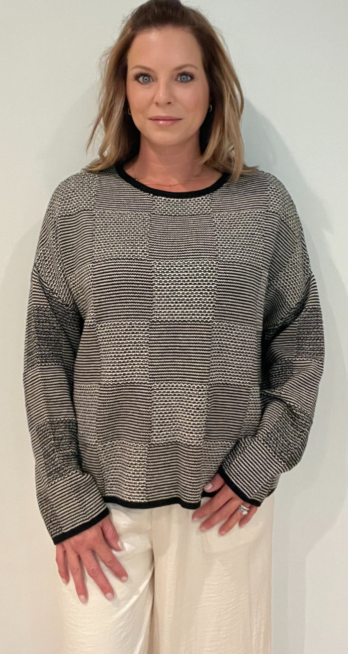 Jackie Checkered Sweater -Final Sale