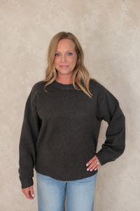 The Stable Sweater-Charcoal Brown