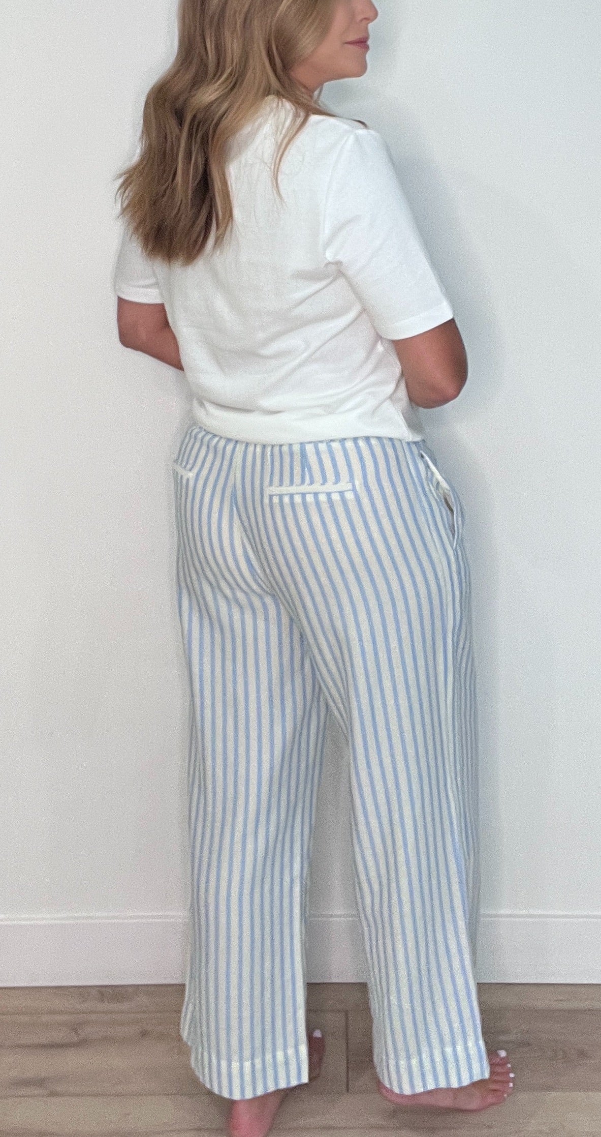 Surf Woven Pants-Ivory/Blue