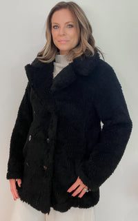 Teddy Sherpa Pea Coat -Final Sale