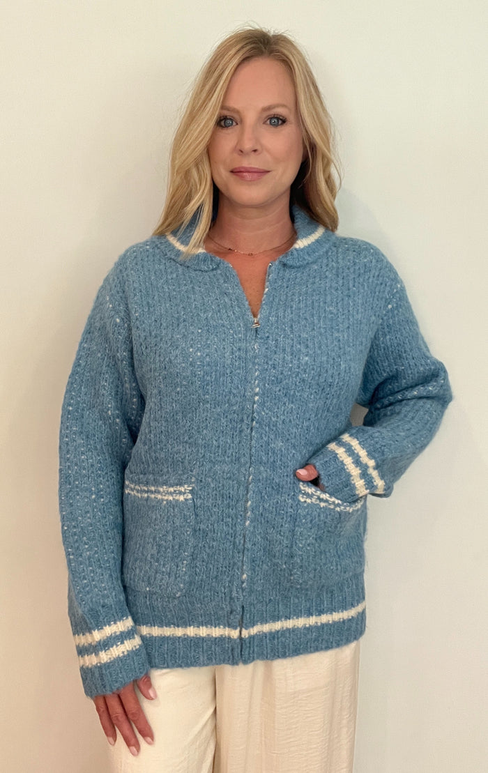 Apres Cardigan-French Blue-Final Sale
