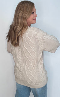 Nantucket Cable Knit Sweater-Natural