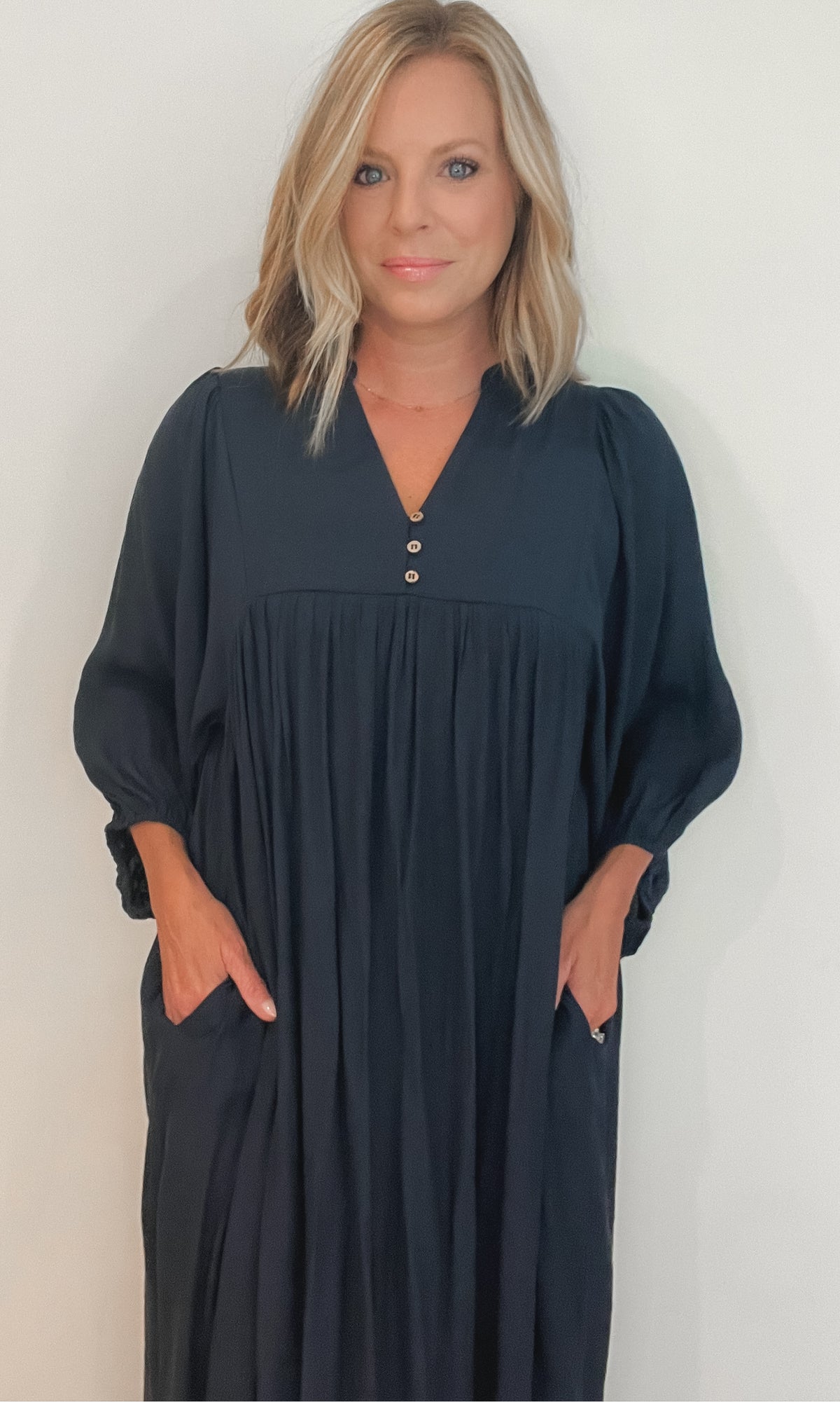 Newbury Midi Dress-Navy-Final Sale