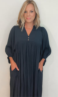 Newbury Midi Dress-Navy-Final Sale
