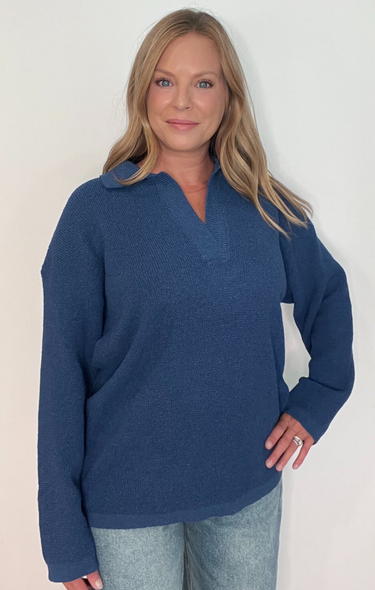 Rockport Polo Sweater-Navy