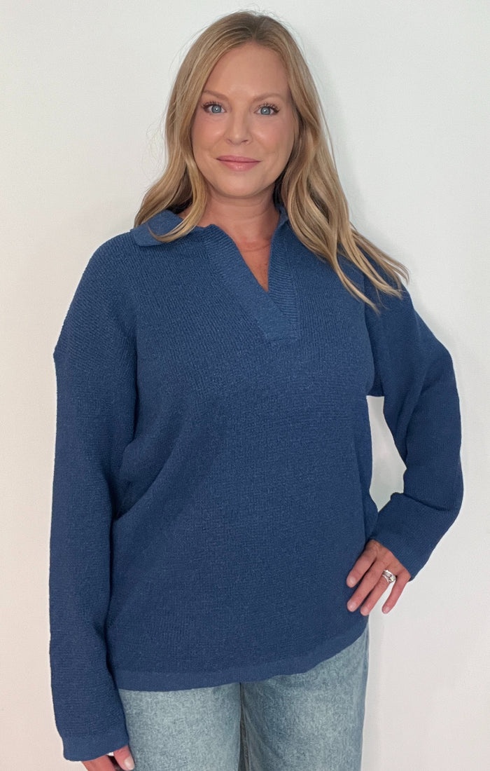 Rockport Polo Sweater-Navy