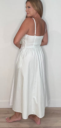 Salt Air Cotton Midi Dress-White