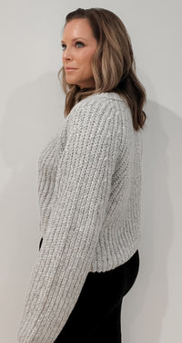 Heather Cropped Cardigan-Final Sale