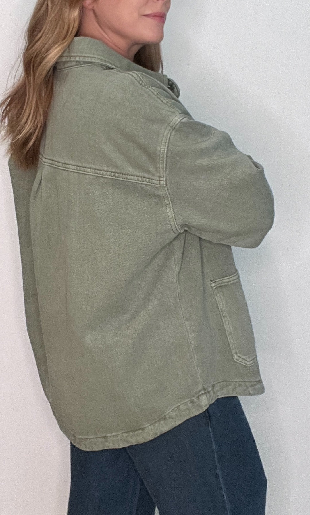 Olive Grove Denim Jacket-Olive