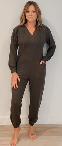 Gwen Brushed Jumpsuit-Dark Grey -Final Sale