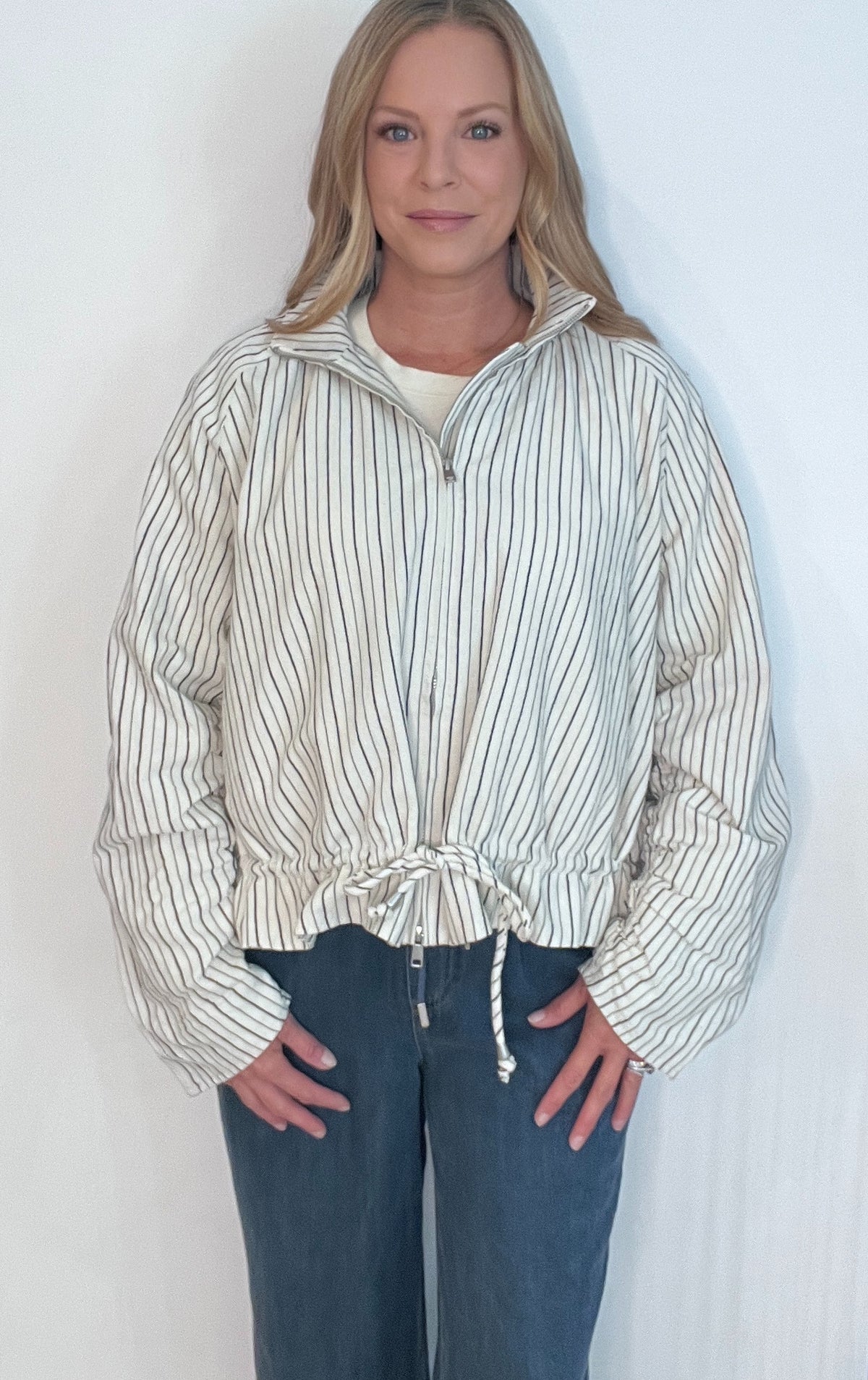 Lexington Cotton Jacket-Cream/Black
