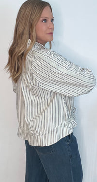 Lexington Cotton Jacket-Cream/Black
