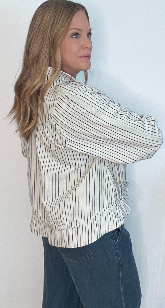 Lexington Cotton Jacket-Cream/Black
